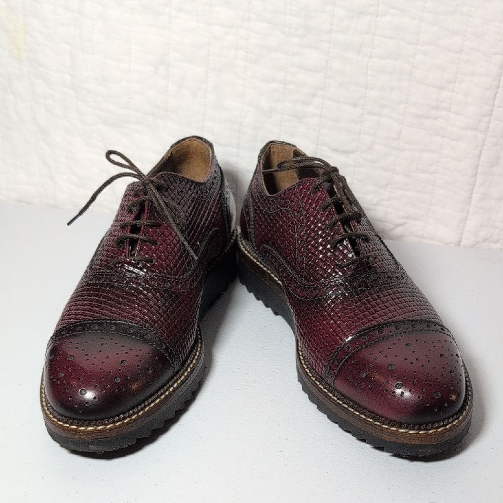Men's Artigiano Classic Lace-Up Oxford Wingtip Derby Shoes 42.5/10sz EUC
